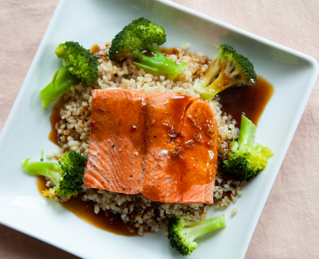 Steamed Maple Ginger Glazed Salmon