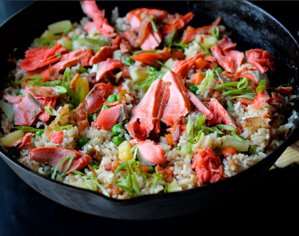 Left-Over Salmon Fried Rice